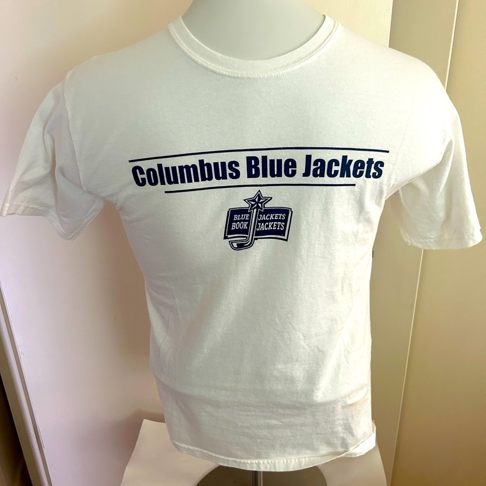 Columbus Blue Jackets White Short Sleeve T-Shirt M​​​